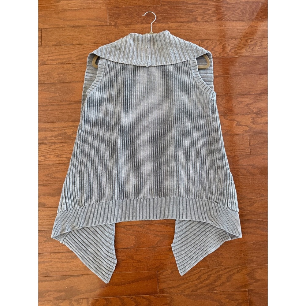 Sonoma Open Front Knit Sleeveless Cardigan Vest Womens Large Gray Cottagecore - Picture 9 of 9